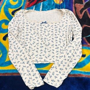 Cider Blue Floral Blouse